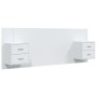 Cabecero de cama con mesitas madera contrachapada blanco
