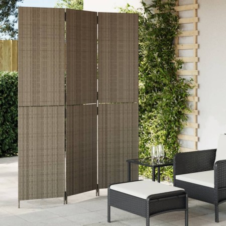 Biombo de 3 paneles ratán sintético gris by , Room dividers - Ref: Foro24-365358, Price: 181,73 €, Discount: %