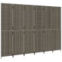 Biombo de 6 paneles ratán sintético gris by , Room dividers - Ref: Foro24-365370, Price: 257,46 €, Discount: %