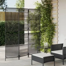 Biombo de 3 paneles ratán sintético negro by , Room dividers - Ref: Foro24-365372, Price: 93,05 €, Discount: %