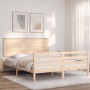 Estructura de cama con cabecero madera maciza 160x200 cm de , Camas y somieres - Ref: Foro24-3195231, Precio: 149,50 €, Descu...