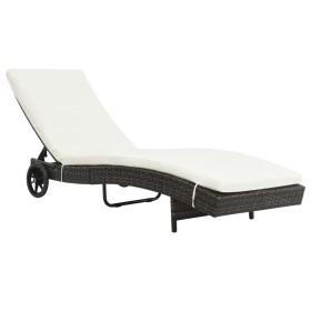 Wheelchair with brown synthetic rattan cushion by vidaXL, Loungers - Ref: Foro24-44453, Price: 174,20 €, Discount: %