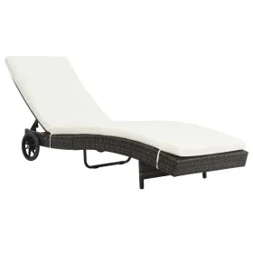 Wheelchair with brown synthetic rattan cushion by vidaXL, Loungers - Ref: Foro24-44453, Price: 167,79 €, Discount: %