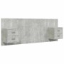 Cabecero de cama con mesitas madera contrachapada gris hormigón