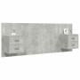 Cabecero de cama con mesitas madera contrachapada gris hormigón
