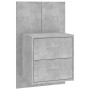 Cabecero de cama con mesitas madera contrachapada gris hormigón