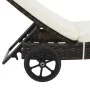 Sonnenliege mit Rollen und Kissen Kunstrattan braun von vidaXL, Liegen - Ref: Foro24-44453, Preis: 174,20 €, Rabatt: %