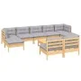 Juego de muebles de jardín 10 pzas y cojines madera pino gris de , Conjuntos de jardín - Ref: Foro24-3097108, Precio: 749,80 ...