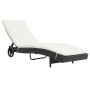 Liege mit Rollen und schwarzem synthetischem Rattankissen von vidaXL, Liegen - Ref: Foro24-44454, Preis: 168,40 €, Rabatt: %