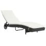 Liege mit Rollen und schwarzem synthetischem Rattankissen von vidaXL, Liegen - Ref: Foro24-44454, Preis: 154,11 €, Rabatt: %