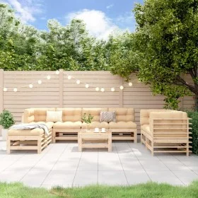 Garden set with table and high stools, 9 pieces, solid pine wood. by , Garden sets - Ref: Foro24-3186298, Price: 486,83 €, Di...