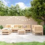 Garden set with table and high stools, 9 pieces, solid pine wood. by , Garden sets - Ref: Foro24-3186298, Price: 482,40 €, Di...