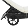 Liege mit Rollen und schwarzem synthetischem Rattankissen von vidaXL, Liegen - Ref: Foro24-44454, Preis: 168,40 €, Rabatt: %