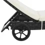 Liege mit Rollen und schwarzem synthetischem Rattankissen von vidaXL, Liegen - Ref: Foro24-44454, Preis: 154,11 €, Rabatt: %