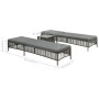 Tumbonas 2 unidades con mesa ratán sintético marrón de vidaXL, Tumbonas - Ref: Foro24-44456, Precio: 353,94 €