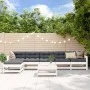 Juego de muebles de jardín 7 pzas madera maciza de pino blanco de , Conjuntos de jardín - Ref: Foro24-3186425, Precio: 405,94...
