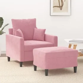 Sessel mit rosa Samthocker 60 cm von , Sofas - Ref: Foro24-3201100, Preis: 207,43 €, Rabatt: %