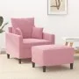 Sessel mit rosa Samthocker 60 cm von , Sofas - Ref: Foro24-3201100, Preis: 207,43 €, Rabatt: %
