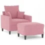Sessel mit rosa Samthocker 60 cm von , Sofas - Ref: Foro24-3201100, Preis: 207,43 €, Rabatt: %