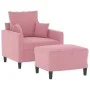 Sessel mit rosa Samthocker 60 cm von , Sofas - Ref: Foro24-3201100, Preis: 207,43 €, Rabatt: %