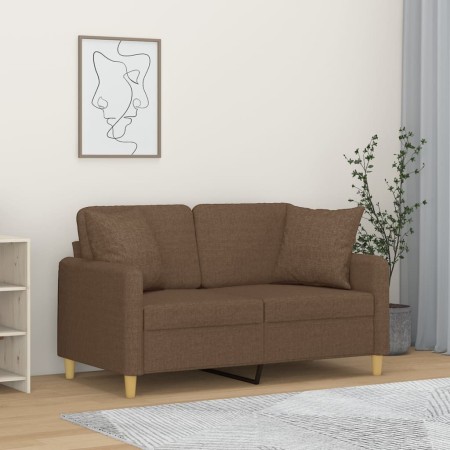 2-seater sofa with brown fabric cushions, 120 cm. by , Sofas - Ref: Foro24-3200904, Price: 217,53 €, Discount: %