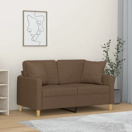 2-seater sofa with brown fabric cushions, 120 cm. by , Sofas - Ref: Foro24-3200904, Price: 214,29 €, Discount: %