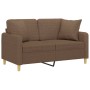2-Sitzer-Sofa mit braunen Stoffkissen 120 cm von , Sofas - Ref: Foro24-3200904, Preis: 217,53 €, Rabatt: %