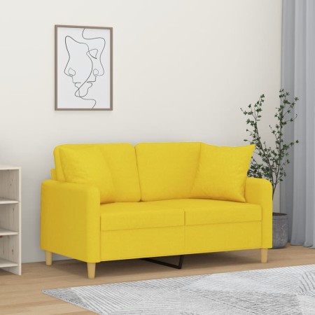 2-Sitzer-Sofa mit hellgelben Stoffkissen 120 cm von , Sofas - Ref: Foro24-3200906, Preis: 217,79 €, Rabatt: %