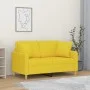 Sofá de 2 plazas con cojines tela amarillo claro 120 cm de , Sofás - Ref: Foro24-3200906, Precio: 214,42 €, Descuento: %