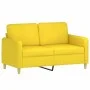 Sofá de 2 plazas con cojines tela amarillo claro 120 cm de , Sofás - Ref: Foro24-3200906, Precio: 214,42 €, Descuento: %