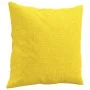 Sofá de 2 plazas con cojines tela amarillo claro 120 cm de , Sofás - Ref: Foro24-3200906, Precio: 214,42 €, Descuento: %