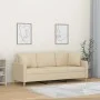 3-seater sofa with cream fabric cushions 180 cm by , Sofas - Ref: Foro24-3200919, Price: 270,47 €, Discount: %