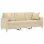 Sofá de 3 plazas con cojines tela color crema 180 cm de , Sofás - Ref: Foro24-3200919, Precio: 270,47 €, Descuento: %