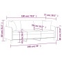 Sofá de 3 plazas con cojines tela color crema 180 cm de , Sofás - Ref: Foro24-3200919, Precio: 274,74 €, Descuento: %