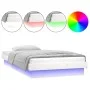 Bed frame with LED solid white wood 90x190 cm by , Beds and slatted bases - Ref: Foro24-820003, Price: 132,39 €, Discount: %