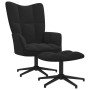 Sillón de relax con taburete terciopelo negro de , Sillones - Ref: Foro24-328112, Precio: 177,58 €, Descuento: %