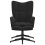 Sillón de relax con taburete terciopelo negro de , Sillones - Ref: Foro24-328112, Precio: 177,58 €, Descuento: %