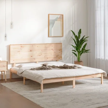 Solid wood bed frame 180x200 cm by , Beds and slatted bases - Ref: Foro24-3104818, Price: 162,12 €, Discount: %