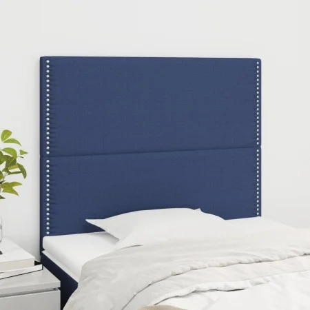 Cabeceros 2 unidades de tela azul 80x5x78/88 cm de , Cabeceros y pies de cama - Ref: Foro24-3116172, Precio: 44,42 €, Descuen...