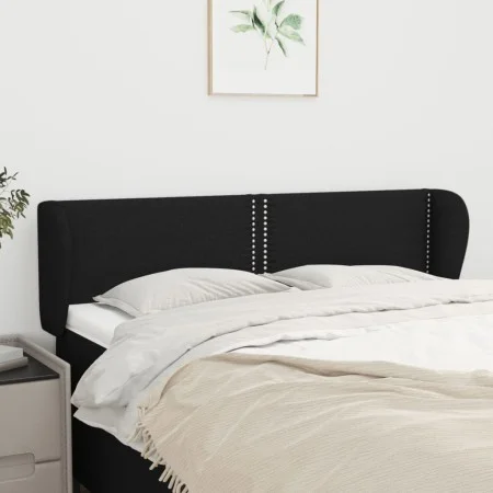 Black fabric headboard 147x23x78/88 cm by , Headboards and footboards - Ref: Foro24-3117004, Price: 59,45 €, Discount: %