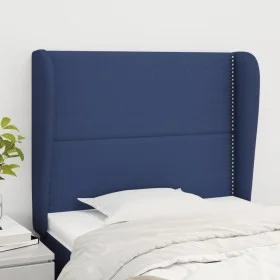 Headboard with blue fabric ears 83x23x118/128 cm by , Headboards and footboards - Ref: Foro24-3117796, Price: 61,02 €, Discou...