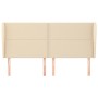 Headboard with cream fabric ears 163x23x118/128 cm by , Headboards and footboards - Ref: Foro24-3117827, Price: 127,03 €, Dis...