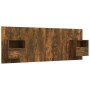 Cabecero de cama con mesitas madera contrachapada roble ahumado