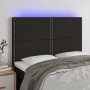 Headboard with LED lights black fabric 144x5x118/128 cm by , Headboards and footboards - Ref: Foro24-3122284, Price: 91,19 €,...