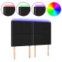 Headboard with LED lights black fabric 144x5x118/128 cm by , Headboards and footboards - Ref: Foro24-3122284, Price: 90,12 €,...