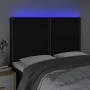 Headboard with LED lights black fabric 144x5x118/128 cm by , Headboards and footboards - Ref: Foro24-3122284, Price: 90,12 €,...