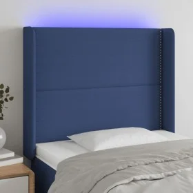 Blue fabric LED headboard 83x16x118/128 cm by , Headboards and footboards - Ref: Foro24-3123888, Price: 64,58 €, Discount: %