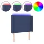 Blue fabric LED headboard 83x16x118/128 cm by , Headboards and footboards - Ref: Foro24-3123888, Price: 64,57 €, Discount: %