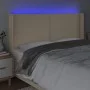 Kopfteil aus cremefarbenem Stoff mit LED 163x16x118/128 cm von , Kopf- und Fußteile - Ref: Foro24-3123919, Preis: 120,85 €, R...