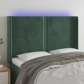 Dark green velvet LED headboard 147x16x118/128 cm by , Headboards and footboards - Ref: Foro24-3123959, Price: 118,00 €, Disc...